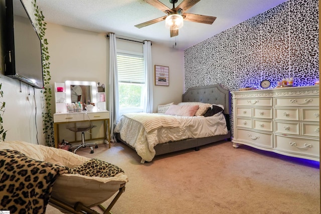 213 Quail Creek Dr, Pickens, SC 29657 - carpeted bedroom featuring a textured ceiling and ceiling fan