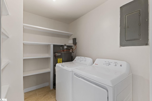 301 Thornwood Dr, Taylors, SC 29687 - laundry room with electric panel, separate washer and dryer, and electric water heater