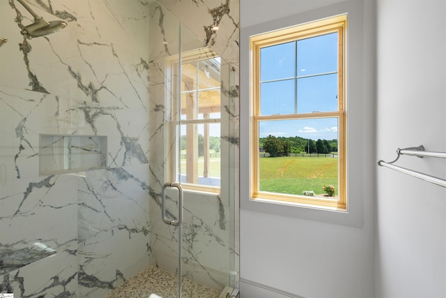 621 Bascule Ridge Ln, Campobello, SC 29322 - bathroom with a marble finish shower