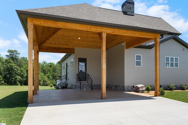621 Bascule Ridge Ln, Campobello, SC 29322 - view of patio / terrace featuring entry steps and driveway