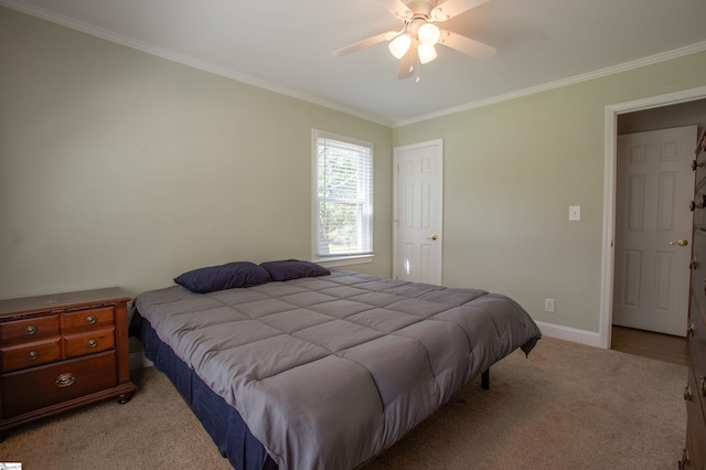 214 Cedar Cir, Easley, SC 29642 - bedroom with carpet floors, ornamental molding, and a ceiling fan