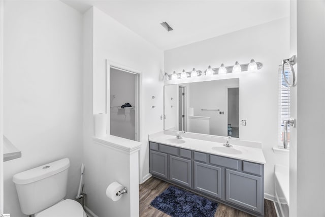 508 Fieldgate Ct, Mauldin, SC 29662 - bathroom featuring double vanity and wood finished floors