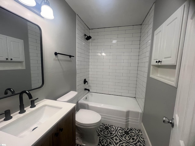 18 Maywood Dr, Taylors, SC 29687 - bathroom with vanity, tub / shower combination, and tile patterned flooring