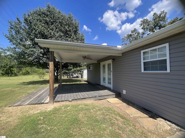 18 Maywood Dr, Taylors, SC 29687 - view of patio with french doors, a deck, and a ceiling fan