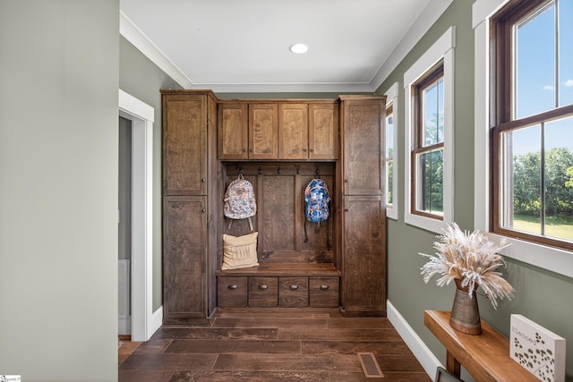 515 Herman Brooks Rd, Belton, SC 29627 - mudroom with dark wood-type flooring and recessed lighting