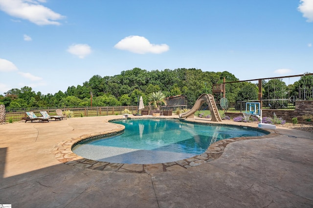 515 Herman Brooks Rd, Belton, SC 29627 - view of pool featuring a water slide and a patio