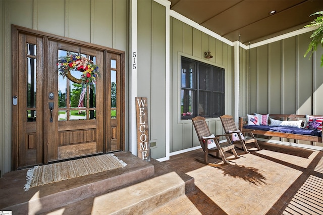 515 Herman Brooks Rd, Belton, SC 29627 - property entrance featuring a porch and board and batten siding
