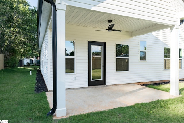 166 Dunbar St, Wellford, SC 29385 - view of patio / terrace with ceiling fan