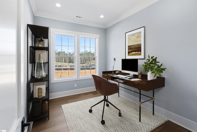 404 Odell St, Greenville, SC 29615 - office area with crown molding and wood finished floors