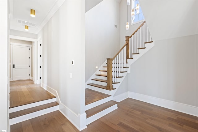 404 Odell St, Greenville, SC 29615 - stairs with wood finished floors