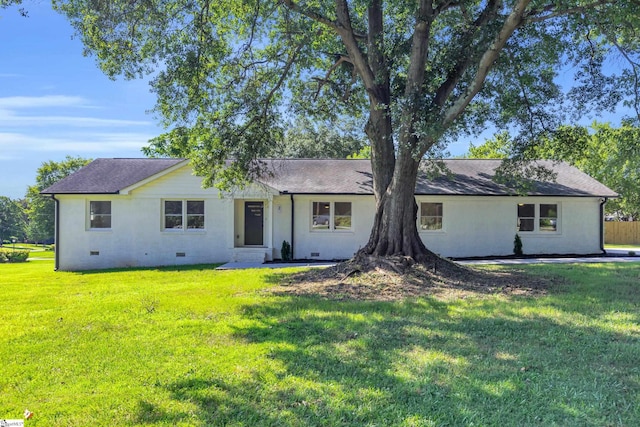 2 Melbourne Ln, Greenville, SC 29615 - view of front facade with crawl space, a front yard, and roof with shingles