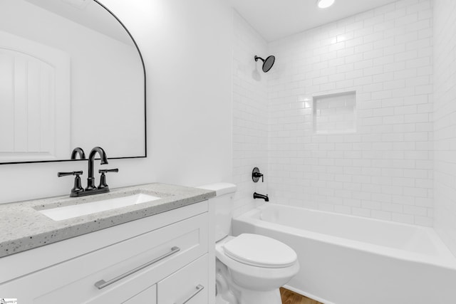 2 Melbourne Ln, Greenville, SC 29615 - full bath with vanity, shower / bath combination, wood finished floors, and recessed lighting