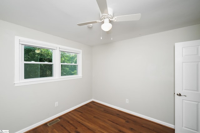 101 Havendale Dr, Fountain Inn, SC 29644 - spare room featuring ceiling fan and dark wood-type flooring