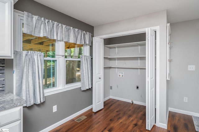 101 Havendale Dr, Fountain Inn, SC 29644 - washroom featuring hookup for a washing machine, hookup for an electric dryer, and dark wood-style flooring
