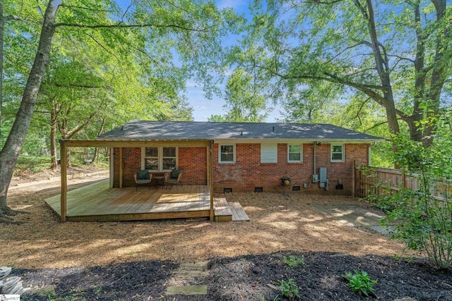 101 Havendale Dr, Fountain Inn, SC 29644 - rear view of property with crawl space, a deck, and brick siding