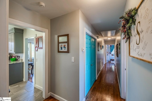 849 Harvey Rd, Greer, SC 29651 - hall with attic access and wood finished floors