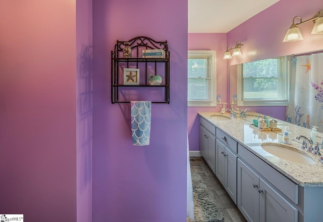 849 Harvey Rd, Greer, SC 29651 - bathroom featuring double vanity and tile patterned floors