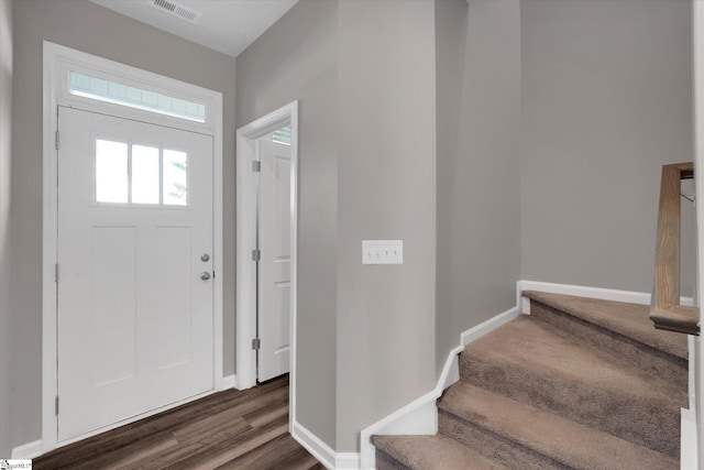291 E Compass Way, Easley, SC 29640 - foyer with stairs and dark wood-style floors