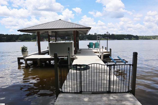 224 Seabright Cir, Cross Hill, SC 29332 - dock area featuring a water view and boat lift