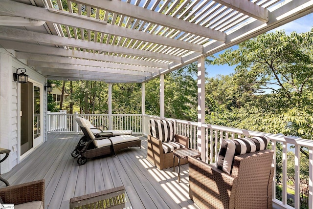 24 Lighthouse Way Dr, Salem, SC 29676 - wooden deck with a pergola and view of wooded area