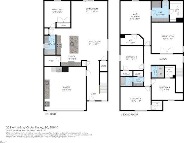 228 Anna Gray Cir, Easley, SC 29640 - view of floor plan / room layout
