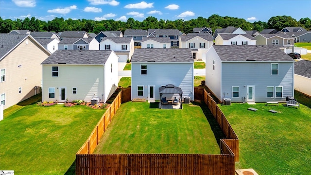 209 Long Grove Ln, Greer, SC 29650 - back of property featuring a gazebo, a residential view, and a fenced backyard