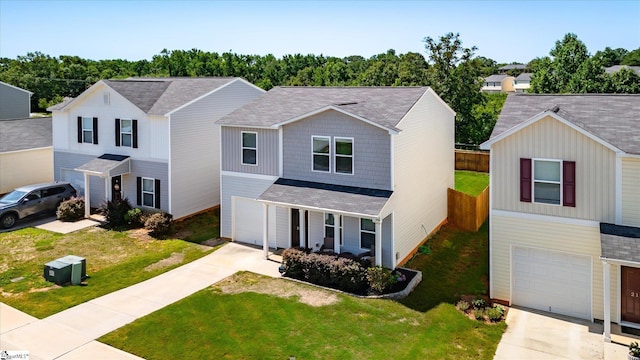 209 Long Grove Ln, Greer, SC 29650 - traditional-style home featuring driveway, a garage, roof with shingles, and a porch