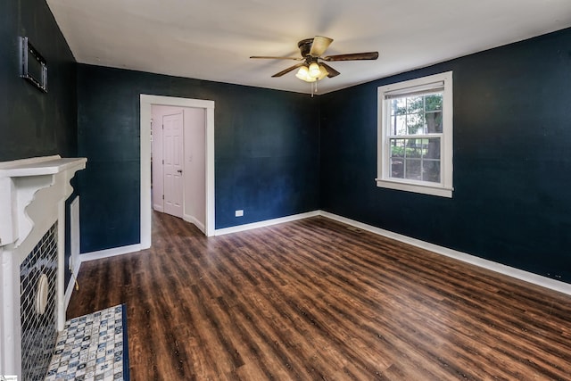 24 Burts St, Pelzer, SC 29669 - unfurnished living room featuring wood finished floors and a ceiling fan