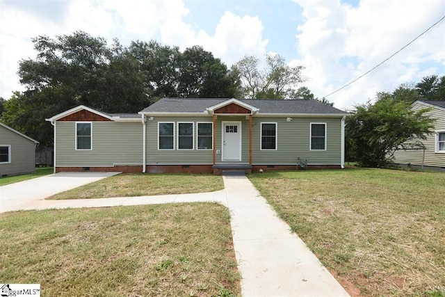109 Mountain View Ave, Greer, SC 29650 - view of front of house with crawl space and a front lawn