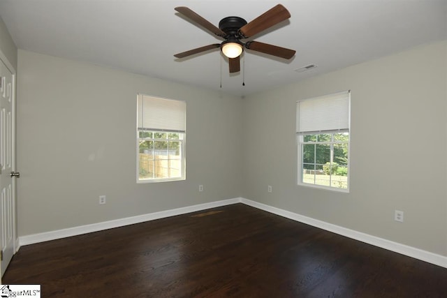 109 Mountain View Ave, Greer, SC 29650 - unfurnished room featuring dark wood finished floors and ceiling fan