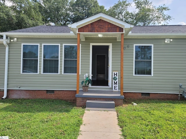 109 Mountain View Ave, Greer, SC 29650 - view of front of property with crawl space, a front lawn, and roof with shingles