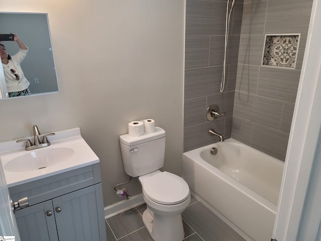 109 Mountain View Ave, Greer, SC 29650 - bathroom featuring vanity, shower / bathtub combination, and tile patterned floors
