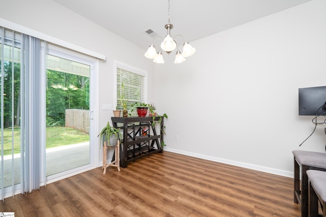 131 Highland Park Ct, Easley, SC 29642 - dining area featuring a chandelier and wood finished floors