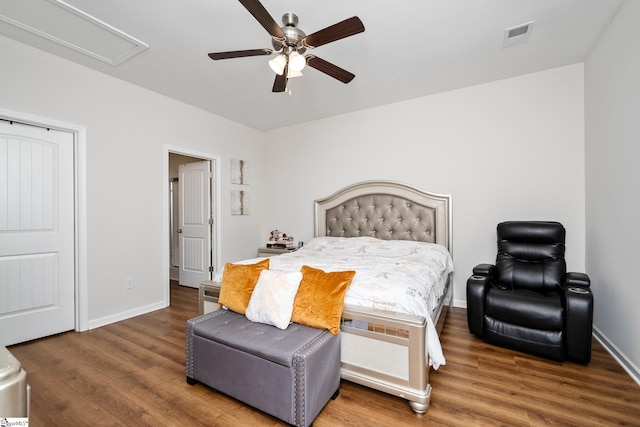 131 Highland Park Ct, Easley, SC 29642 - bedroom with wood finished floors and a ceiling fan