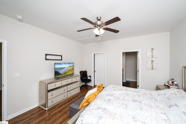 131 Highland Park Ct, Easley, SC 29642 - bedroom featuring wood finished floors, attic access, and a ceiling fan