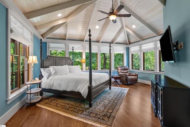 337 Knox Campground Rd, Seneca, SC 29672 - bedroom with multiple windows, wood ceiling, wood finished floors, and recessed lighting