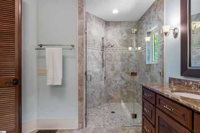 337 Knox Campground Rd, Seneca, SC 29672 - bathroom with vanity and a stall shower