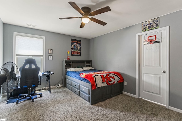 505 Jones Peak Dr, Simpsonville, SC 29681 - bedroom with carpet and ceiling fan