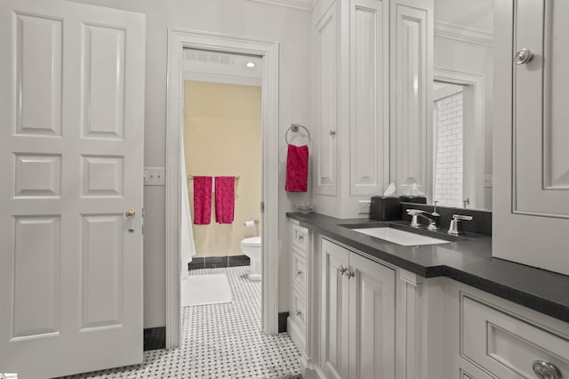 540 Crescent Ave, Greenville, SC 29601 - full bathroom with crown molding, vanity, and tile patterned floors