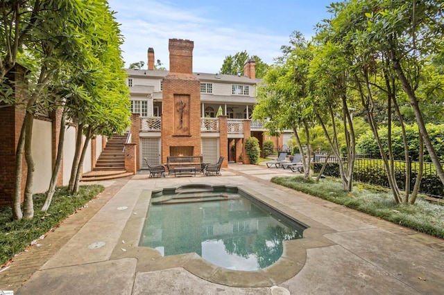 540 Crescent Ave, Greenville, SC 29601 - swimming pool featuring stairs and a patio