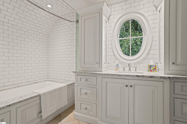 540 Crescent Ave, Greenville, SC 29601 - full bathroom with vanity, tile patterned floors, and shower / bath combination