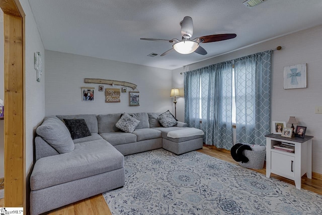 103 Birchwood St, Easley, SC 29642 - living room featuring wood finished floors and ceiling fan