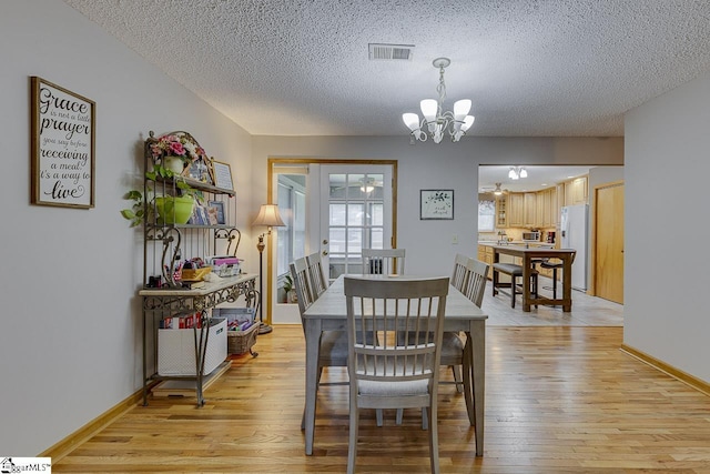 103 Birchwood St, Easley, SC 29642 - dining area with a textured ceiling, a chandelier, and light wood-type flooring