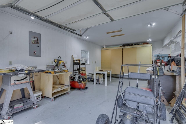 103 Birchwood St, Easley, SC 29642 - garage with electric panel and a workshop area