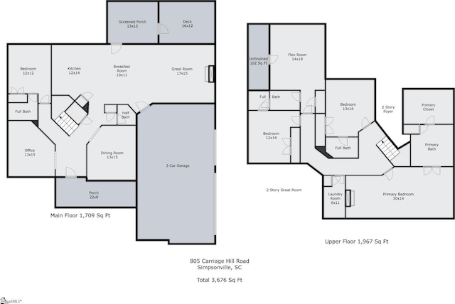 805 Carriage Hill Rd, Simpsonville, SC 29681 - view of home floor plan