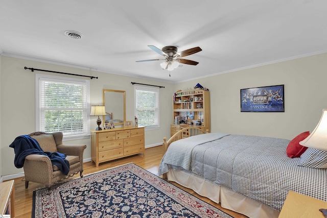 1 Redcliffe Rd, Greenville, SC 29615 - bedroom featuring light wood finished floors, ornamental molding, and ceiling fan