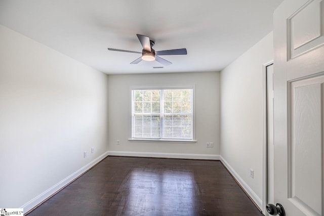 607 Greening Dr, Simpsonville, SC 29681 - empty room featuring ceiling fan and dark wood finished floors