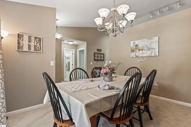 243 Rivers Edge Dr, Easley, SC 29642 - dining space featuring light carpet and a chandelier