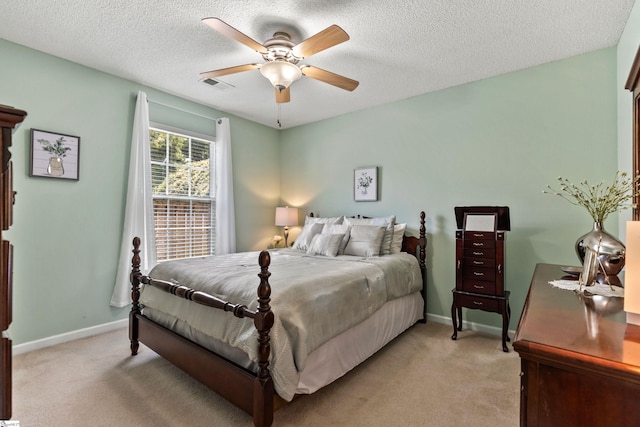 243 Rivers Edge Dr, Easley, SC 29642 - bedroom featuring light colored carpet, ceiling fan, and a textured ceiling