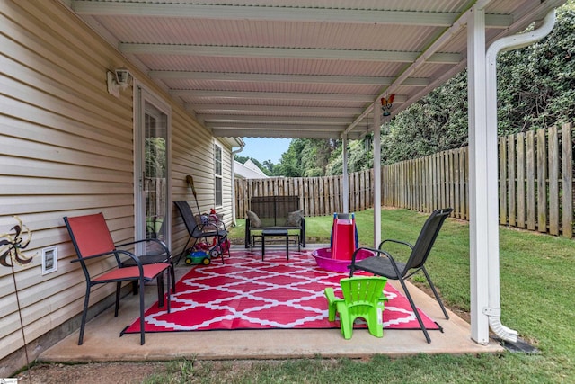 243 Rivers Edge Dr, Easley, SC 29642 - fenced backyard with a patio area